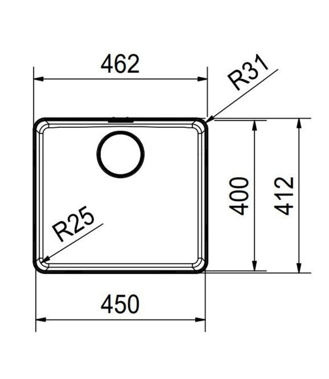 Franke Mythos MYX 21045 Enkele Spoelbak - RVS