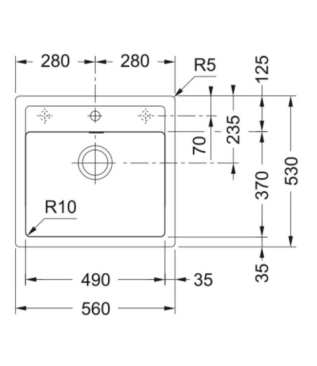 Franke Sirius SID 61050 Enkele Spoelbak - Carbon Black
