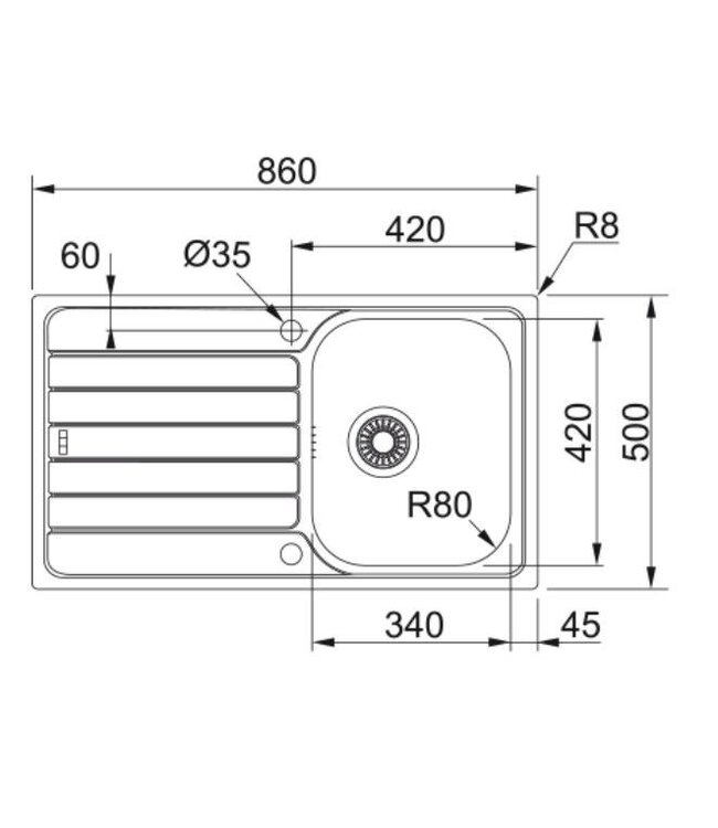 Franke Spark 611 Dubbele Spoelbak - RVS