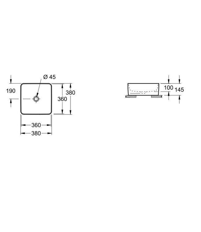 Villeroy & Boch Collaro vierkant opzetwastafel - Wit