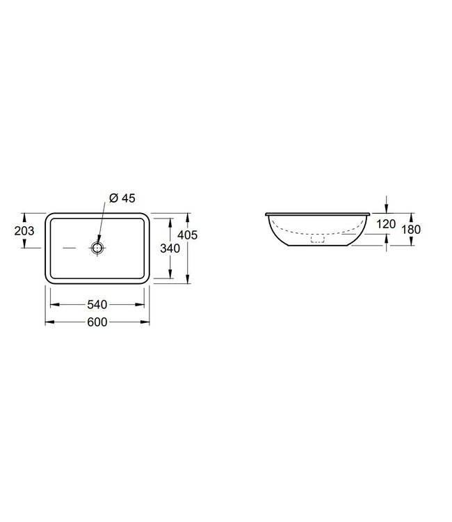 Villeroy & Boch Loop onderbouwwastafel - Wit