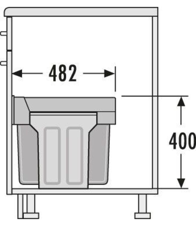 Hailo Tandem AE366685 inbouw afvalemmer 30 liter