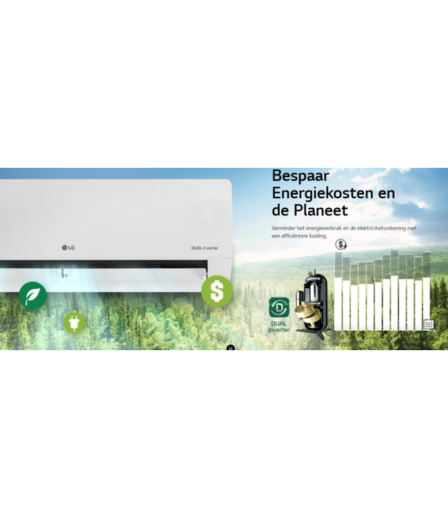 LG PC18SK AIRCO 5.0kW/18000Btu R32 COOL&HEAT WiFi A++