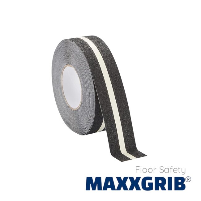 Anti-slip Tape 50 mm x 18,3 meter Zwart met Glow Line