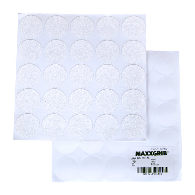 Disque Anti-dérapant Aqua 40mm Rond (Set 25 pièces) Transparent
