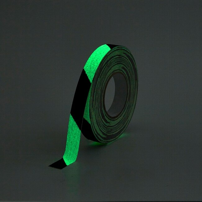 Anti-slip Tape 25 mm x 18,3 meter Glow in the Dark / Zwart