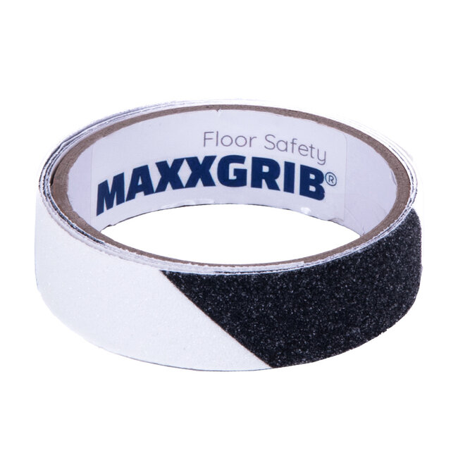 Anti-Rutsch-Klebebandstreifen 25 mm x 1 Meter Schwarz / Weiß