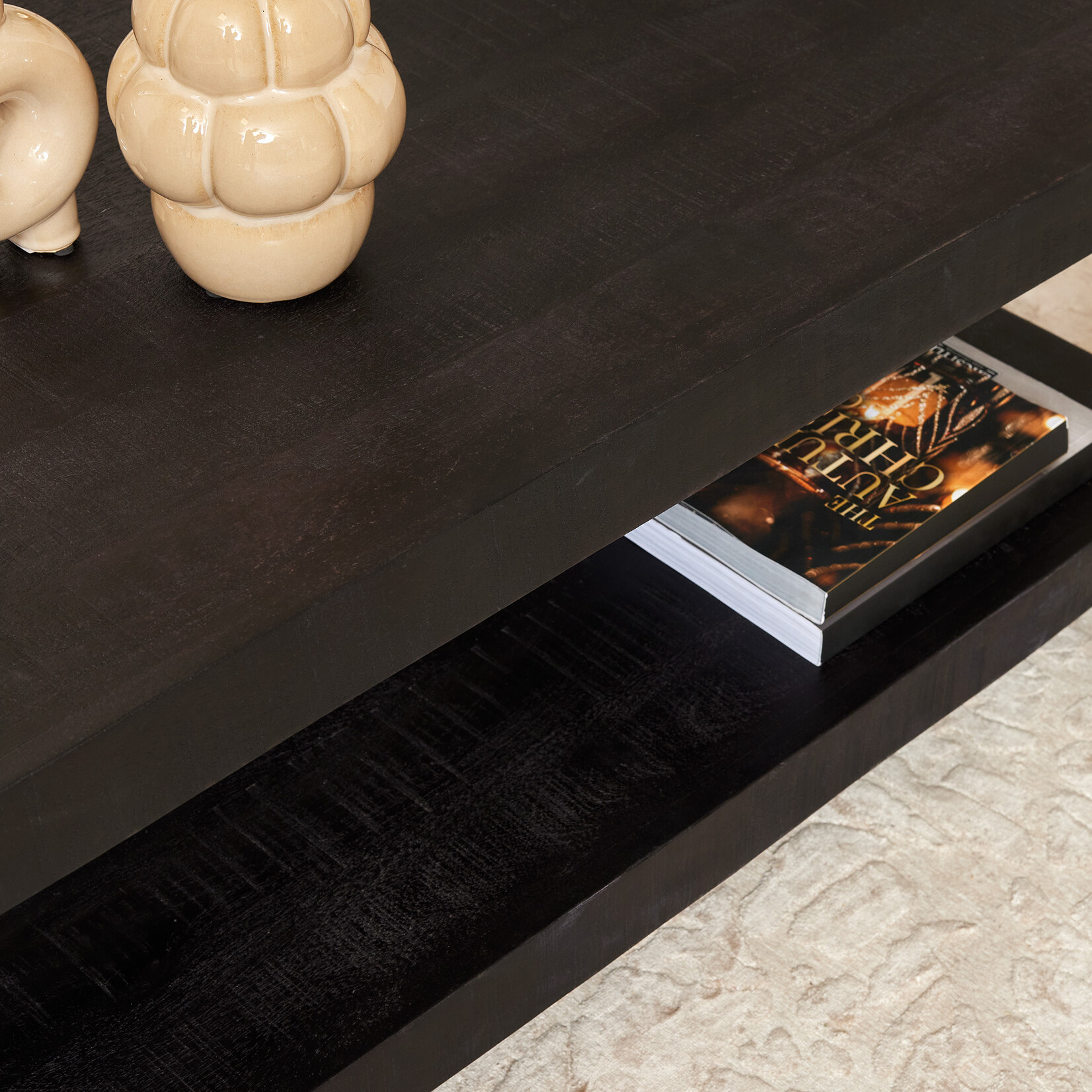 Boaz Black Salontafel Boaz Black met onderblad | 110 cm