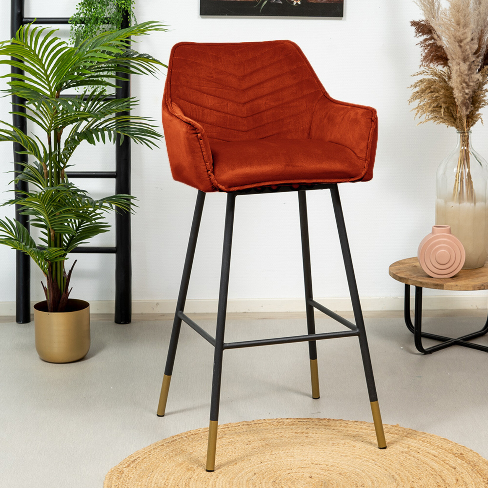 Barkruk Fiona  velvet 65– 78 cm (meerdere kleuren)