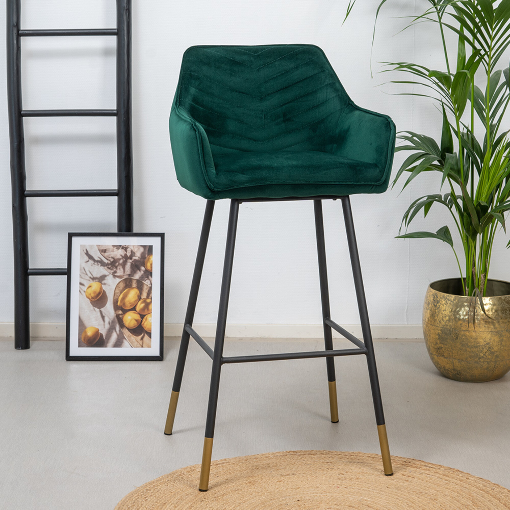 Barkruk Fiona  velvet 65– 78 cm (meerdere kleuren)