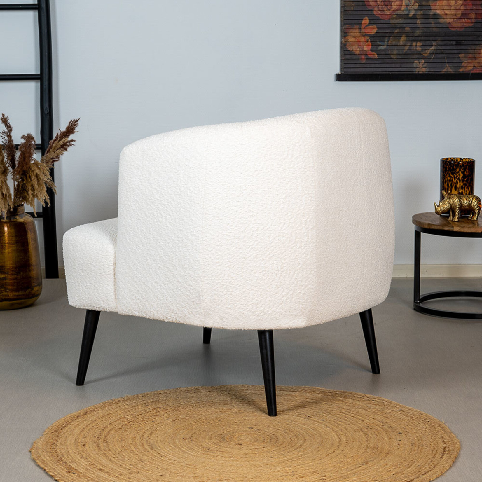 Fauteuil Nora taupe bouclé