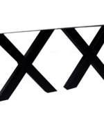 Stalen X-poot is een zwart gepoedercoat onderstel