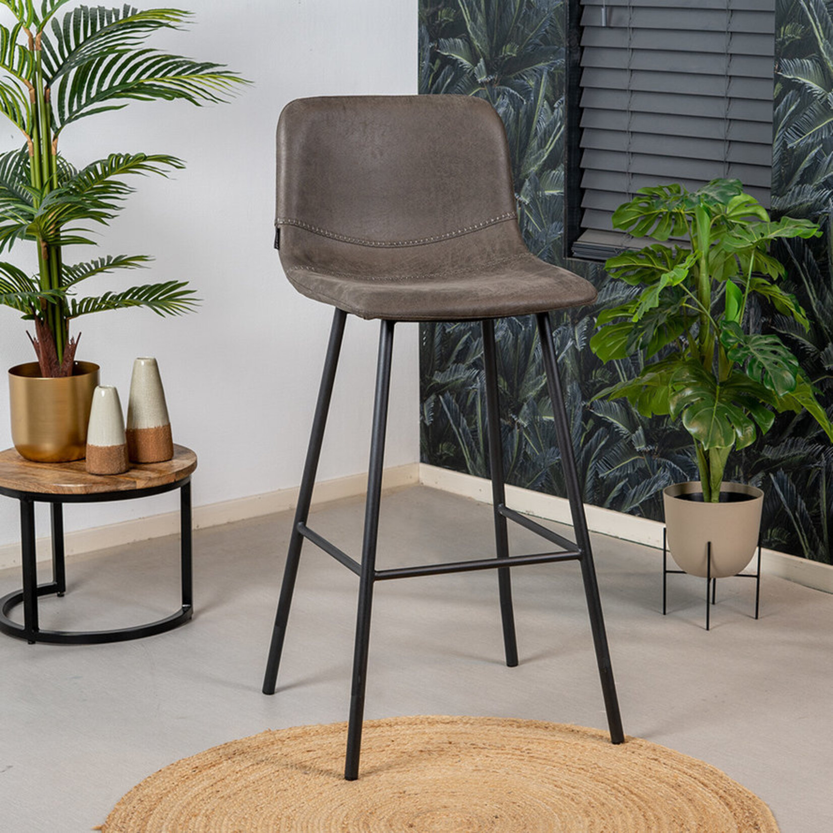 Barkruk Mikky eco-leer 65-78 cm (meerdere kleuren)