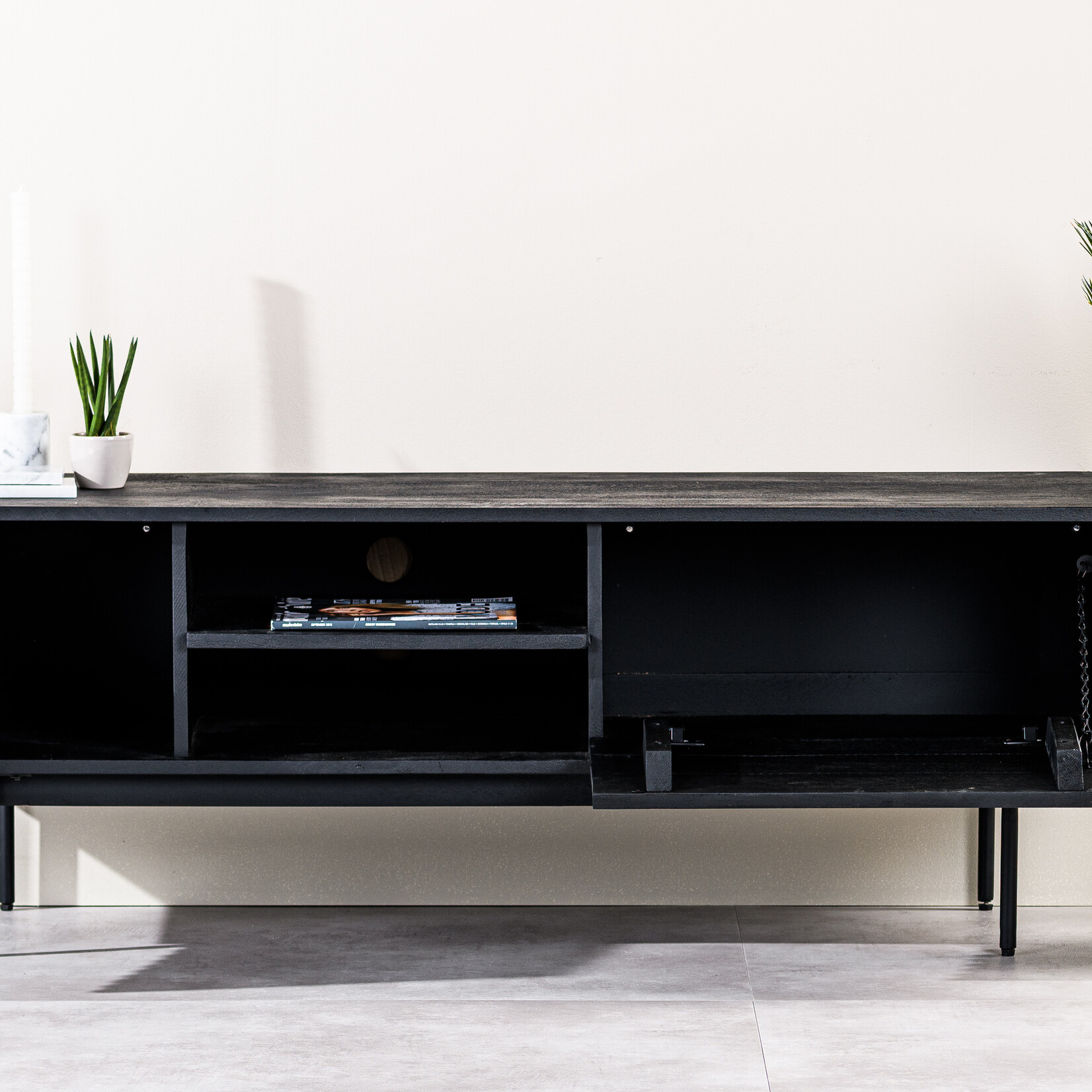 Tv-meubel 2D, 140 cm, B340 zwart
