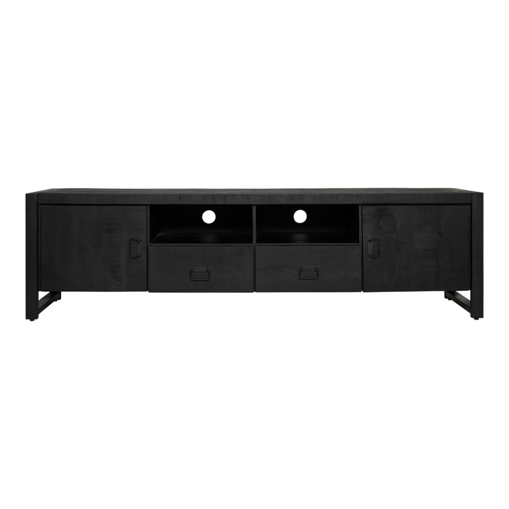 Boaz Black Tv meubel Boaz Black 200 cm | Twee deuren en twee lades