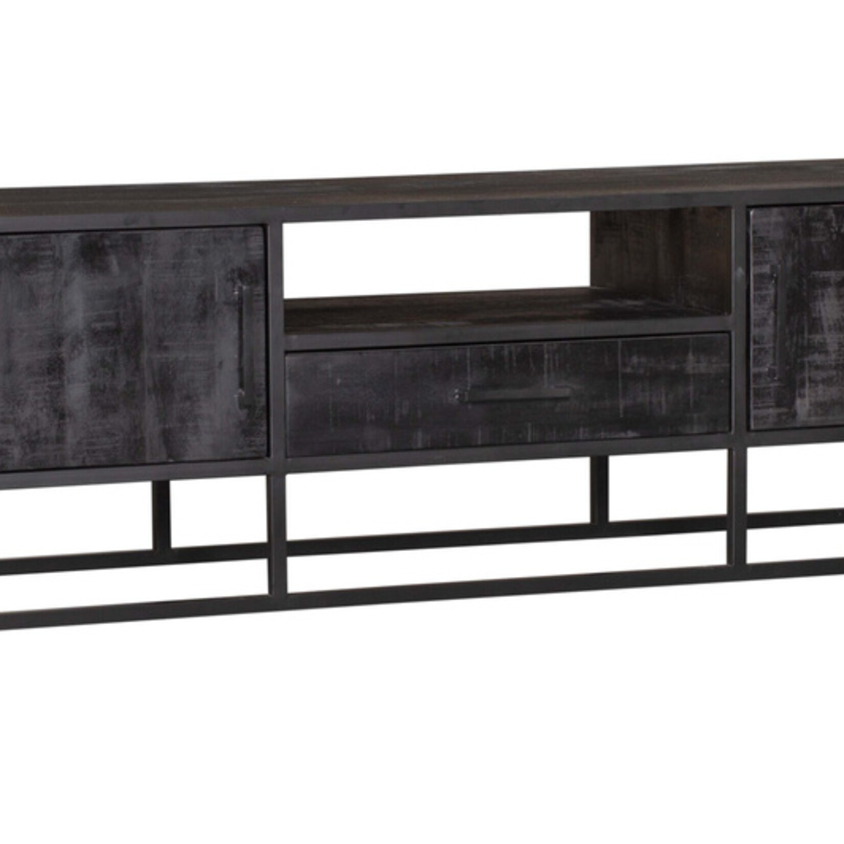 Denver Black Tv meubel Denver Black 180 cm | Mangohout en staal