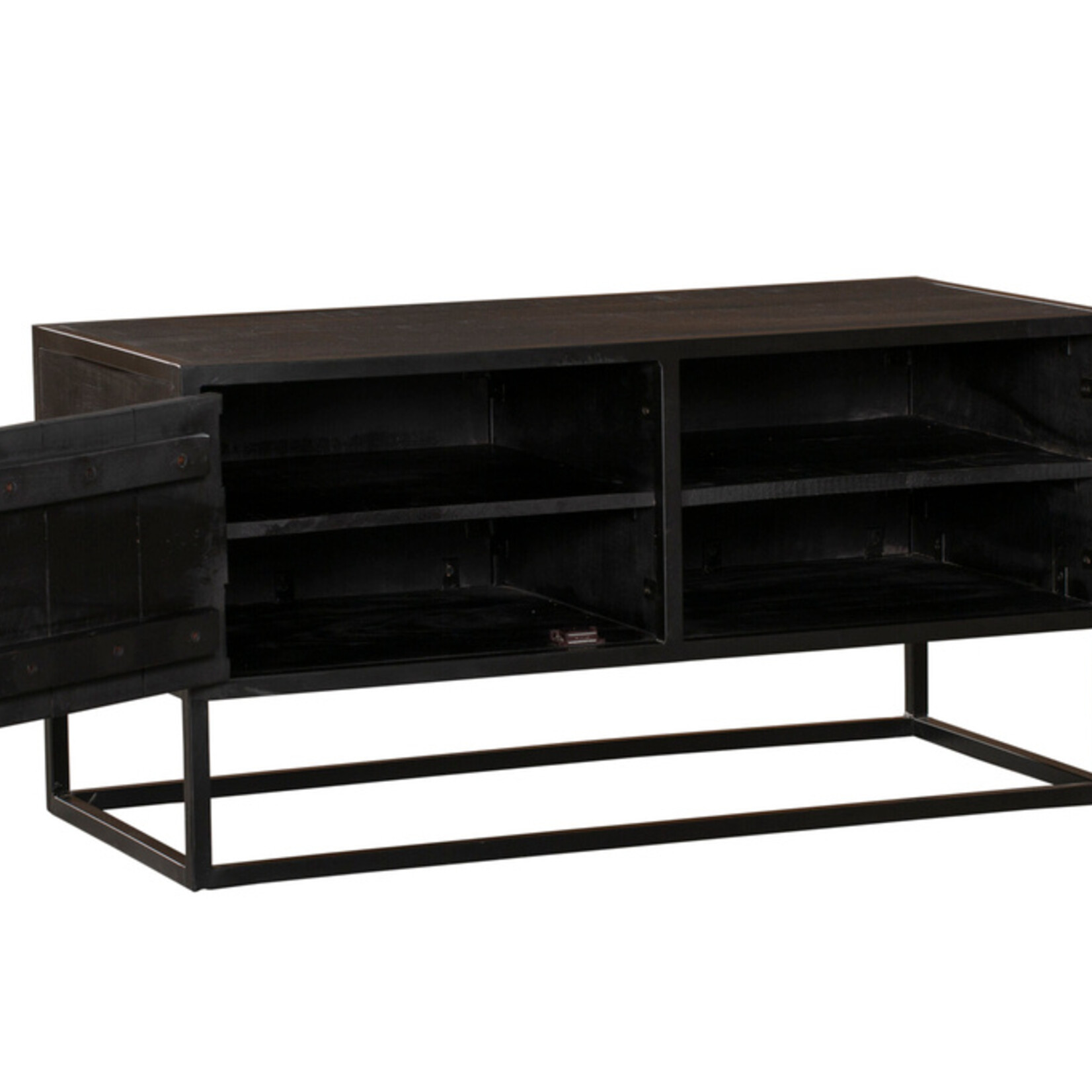 Denver Black Tv meubel Denver Black 100 cm | Mangohout en staal