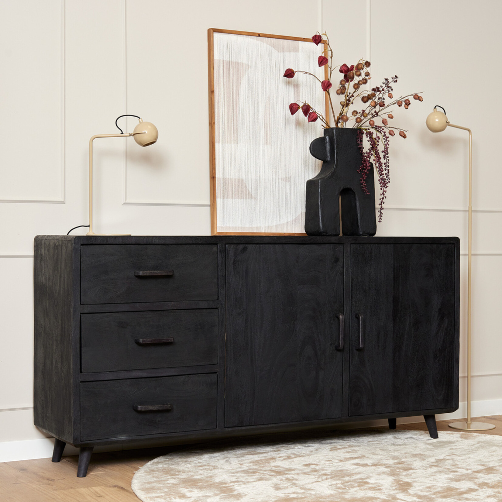 Omaha Black Dressoir Omaha Black | 180 cm