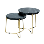 Salontafel set Caly | Zwart marmer 50-40 cm