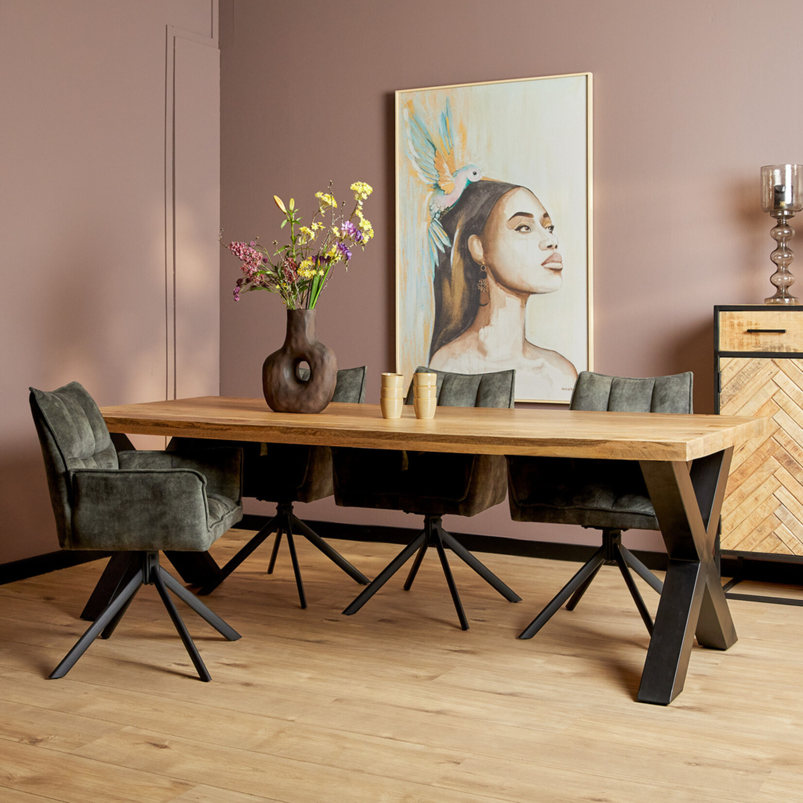 Denver Eetkamertafel Denver | Rechthoek X-poot | 200 cm
