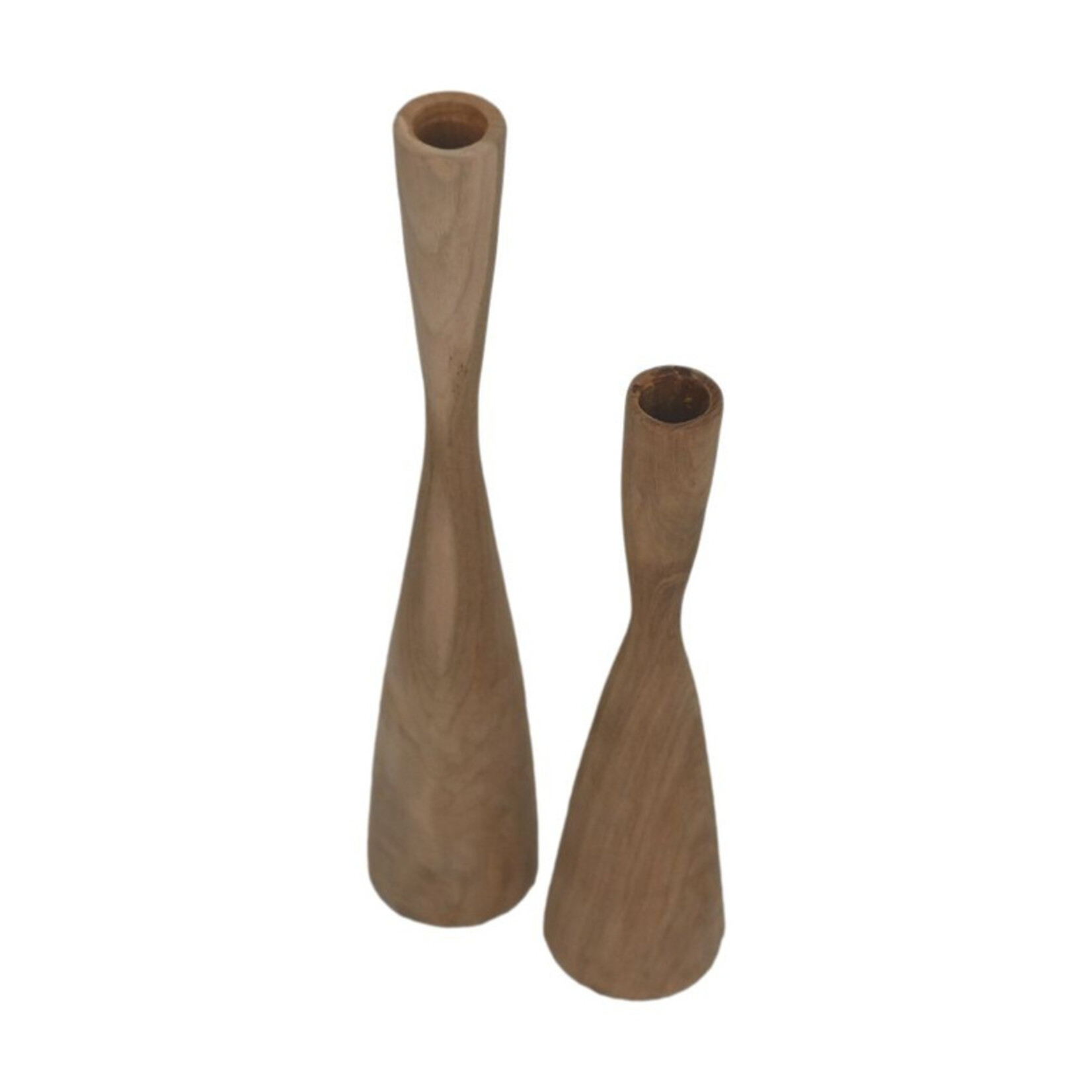 HSM Collection HSM Collection-Kaarsenhouder S/2-ø8X32/ø8X42-Naturel-Teak