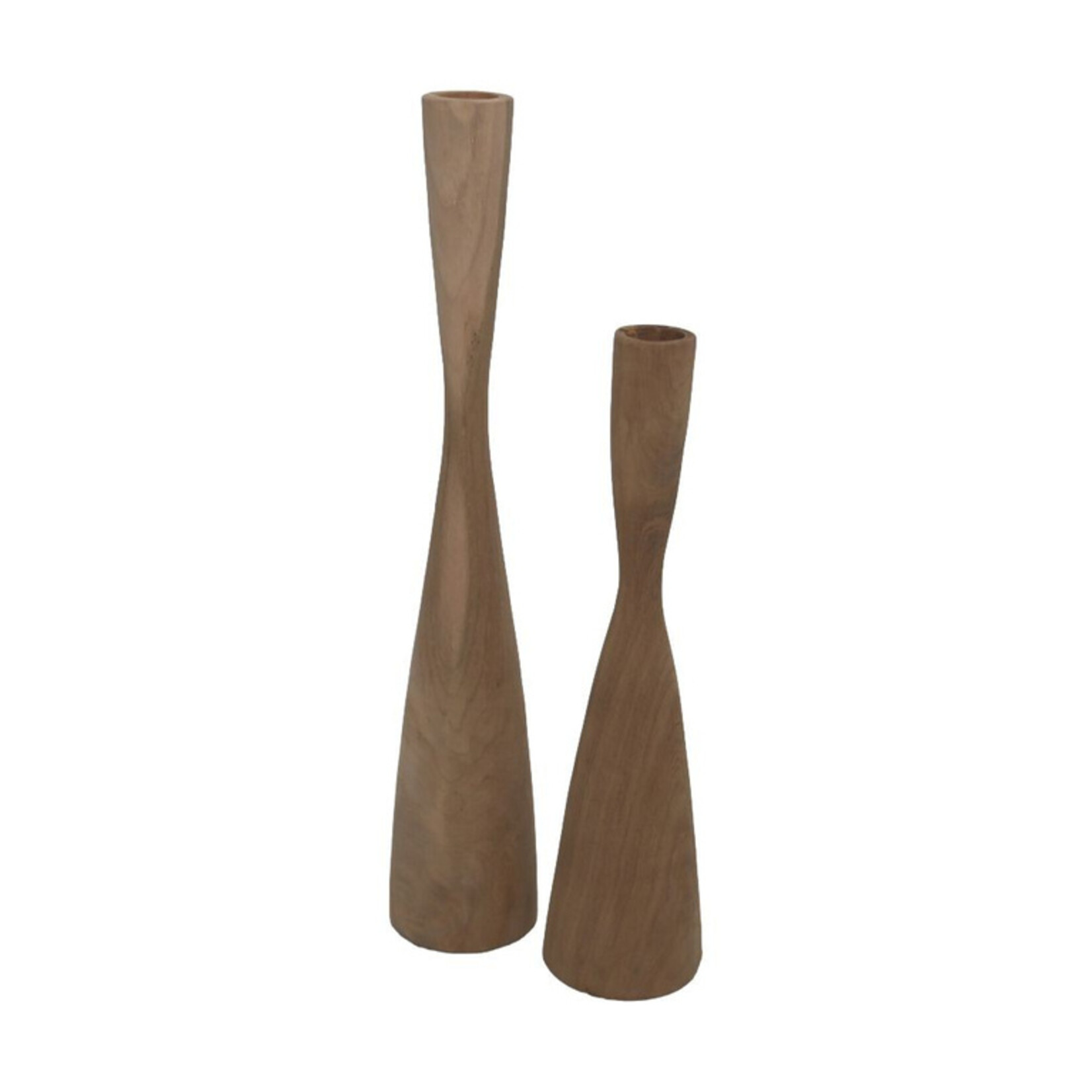 HSM Collection HSM Collection-Kaarsenhouder S/2-ø8X32/ø8X42-Naturel-Teak