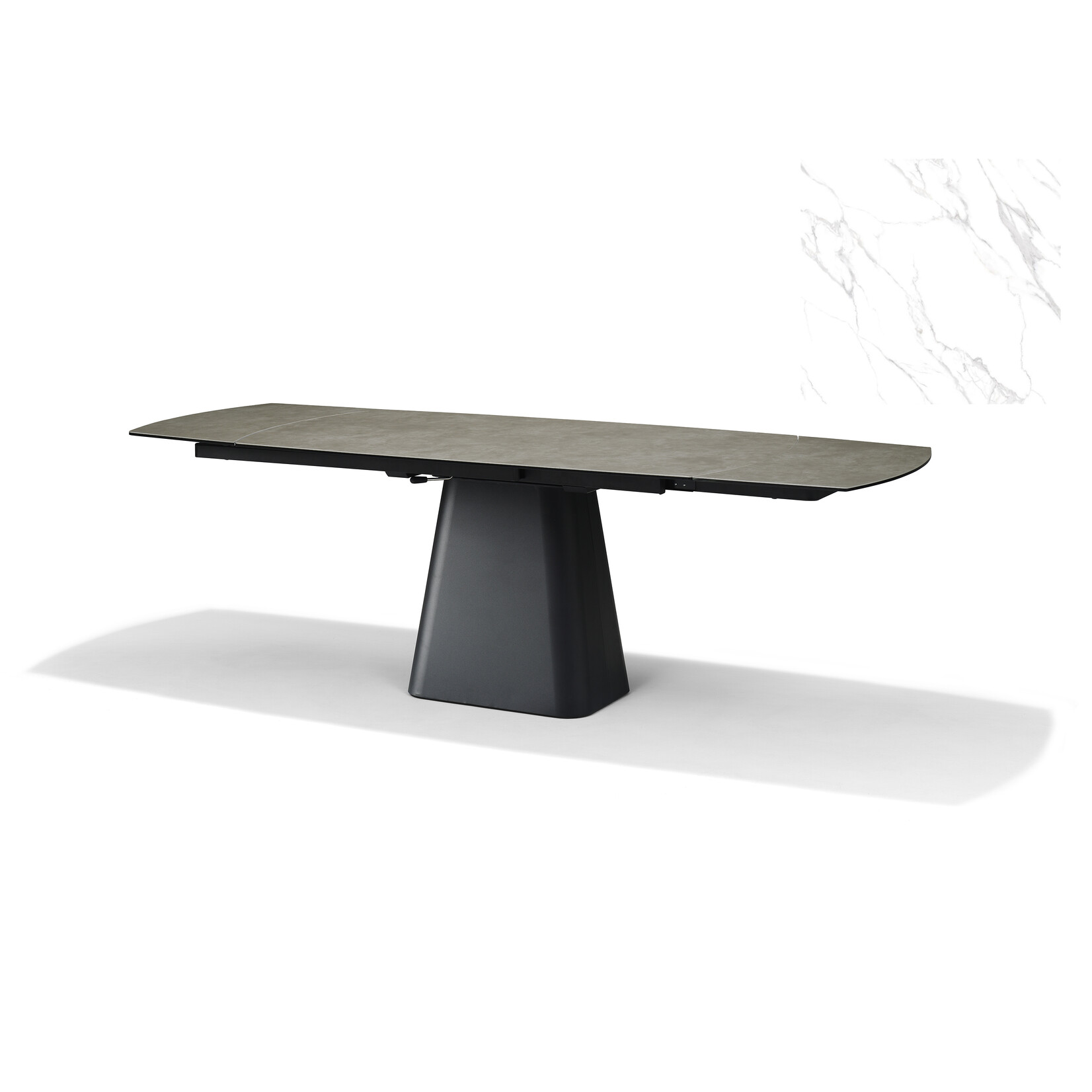 Luxe uitschuifbare eettafel met marmer blad (in meerdere kleuren en onderstellen)