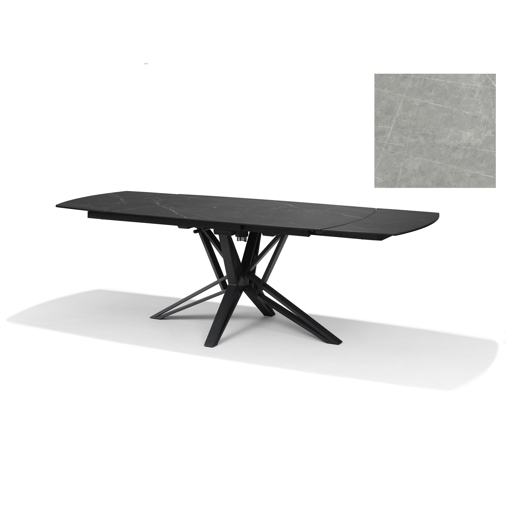 Luxe uitschuifbare eettafel met marmer blad (in meerdere kleuren en onderstellen)