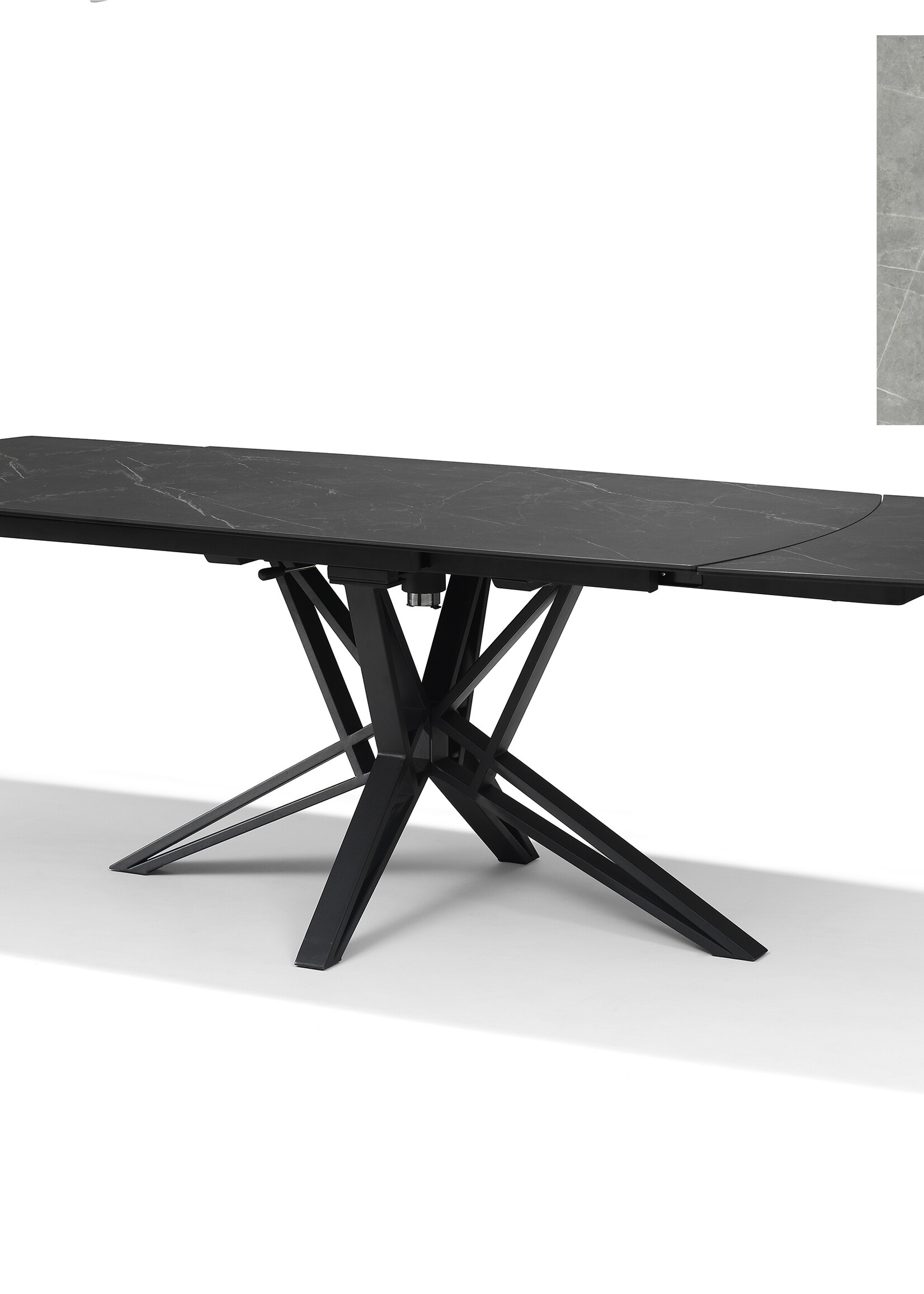 Luxe uitschuifbare eettafel met marmer blad (in meerdere kleuren en onderstellen)