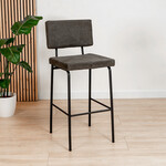 Barkruk Espen antraciet eco-leer 64-77 cm