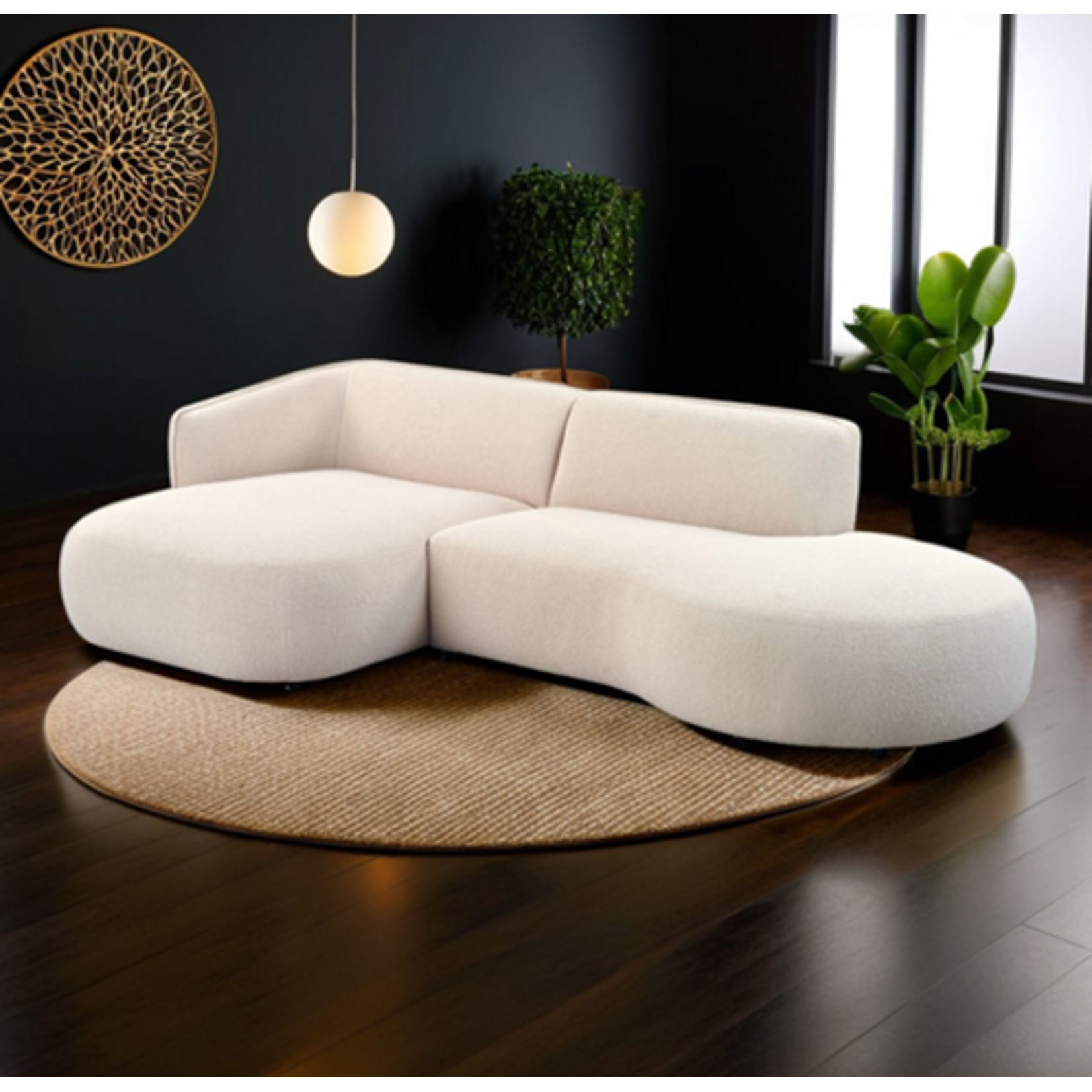 Luik Luik hoekbank rond Beige Links