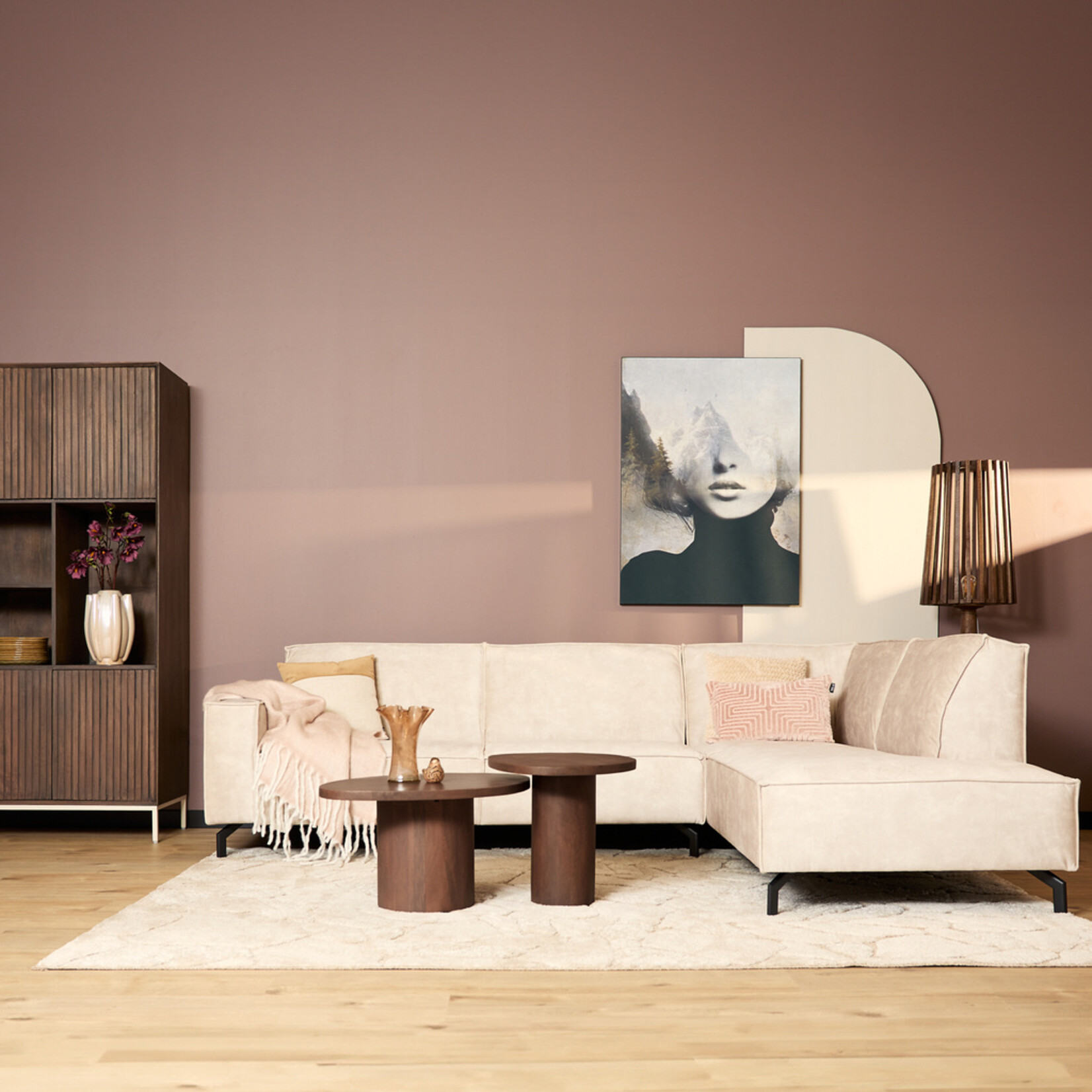 MySofa Floris| 2,5 zits + Divan Rechts | Beige |  Velvet