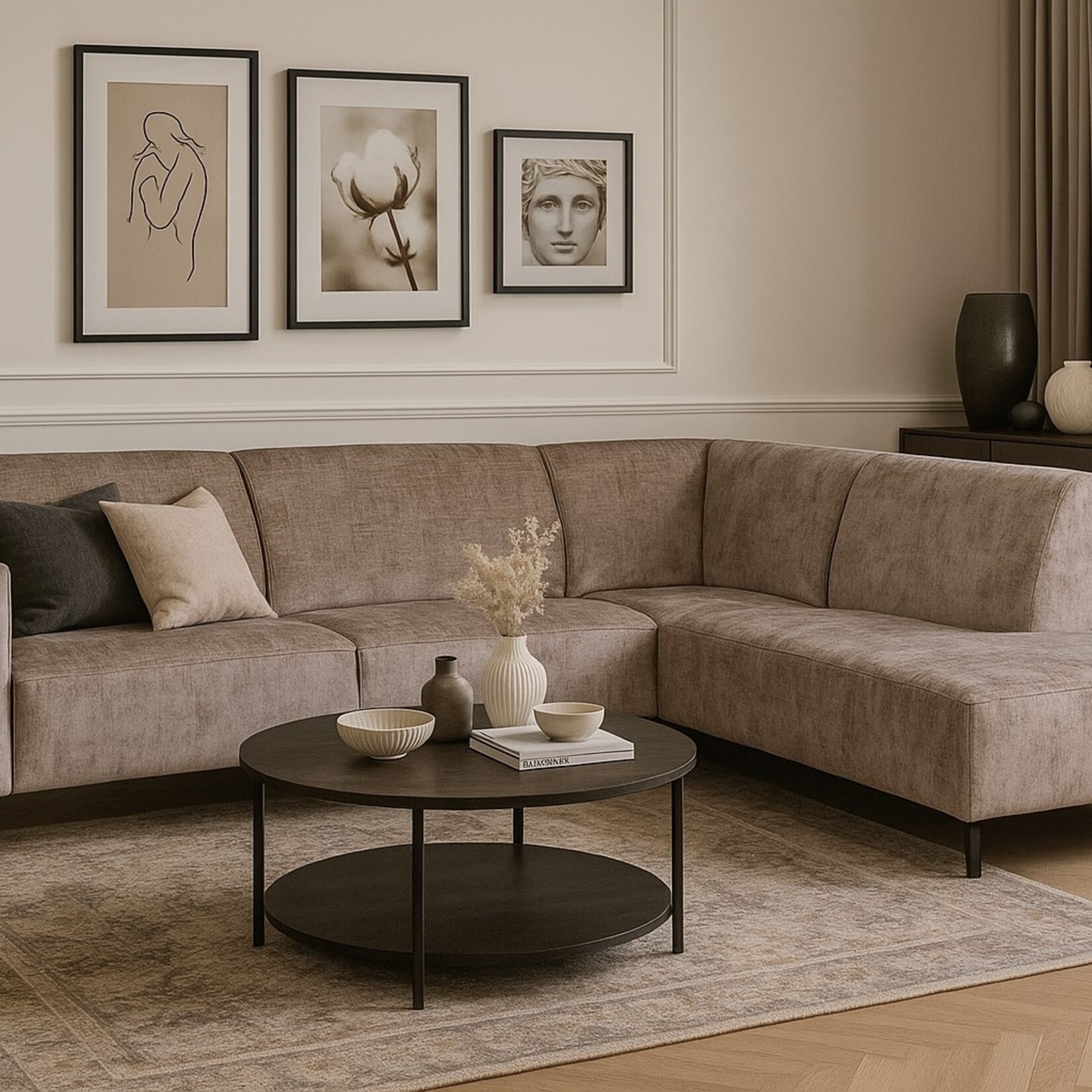 Mona Hoekbank Maastricht Stone (Zowel links als rechts verkrijgbaar)