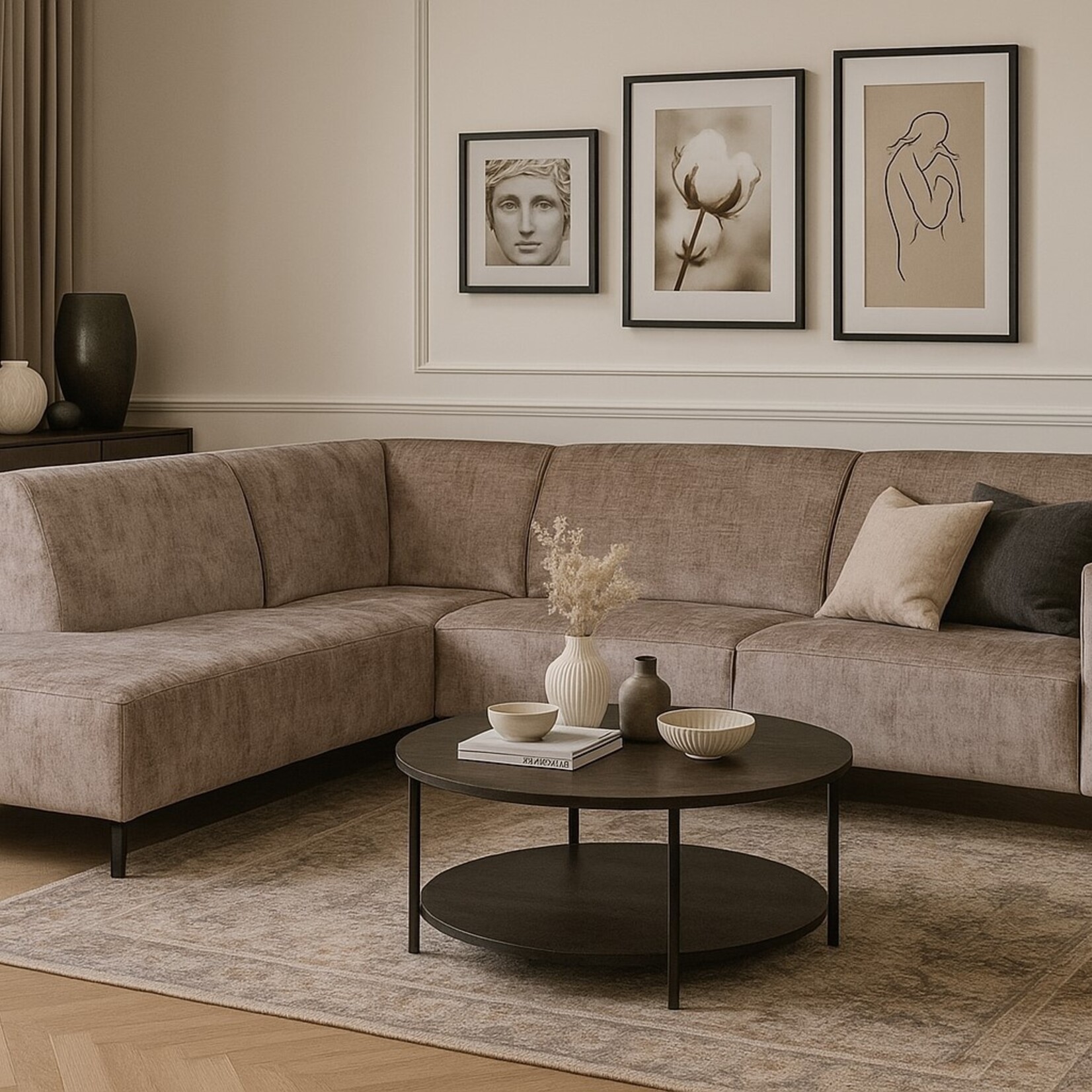 Mona Hoekbank Maastricht Stone (Zowel links als rechts verkrijgbaar)