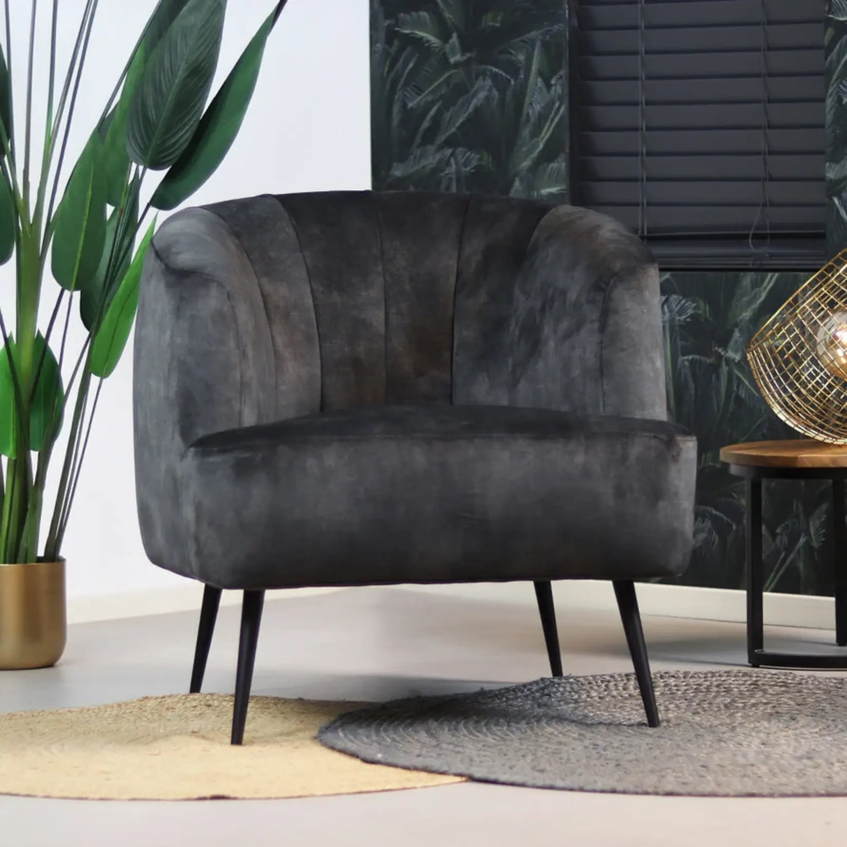 Billy Fauteuil Billy Antraciet Velvet