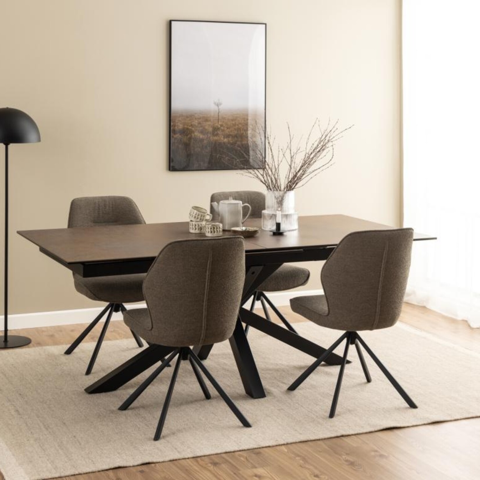 Eettafel Heaven Roest Bruin Keramiek  200/240 x 100 x 76 cm