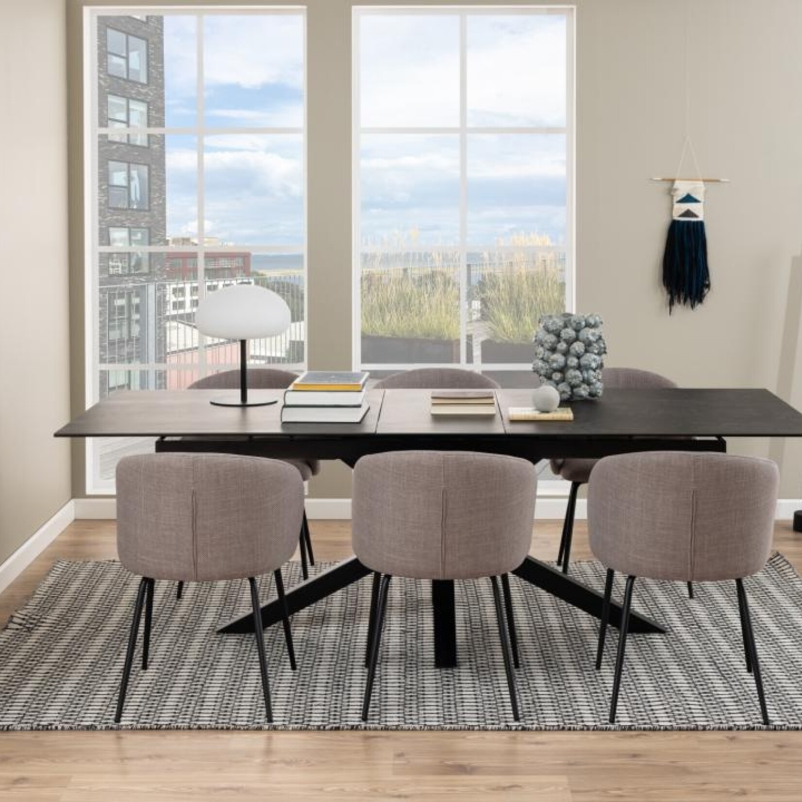 Eettafel Heaven Zwart keramiek 200/240 x 100 x 76 cm