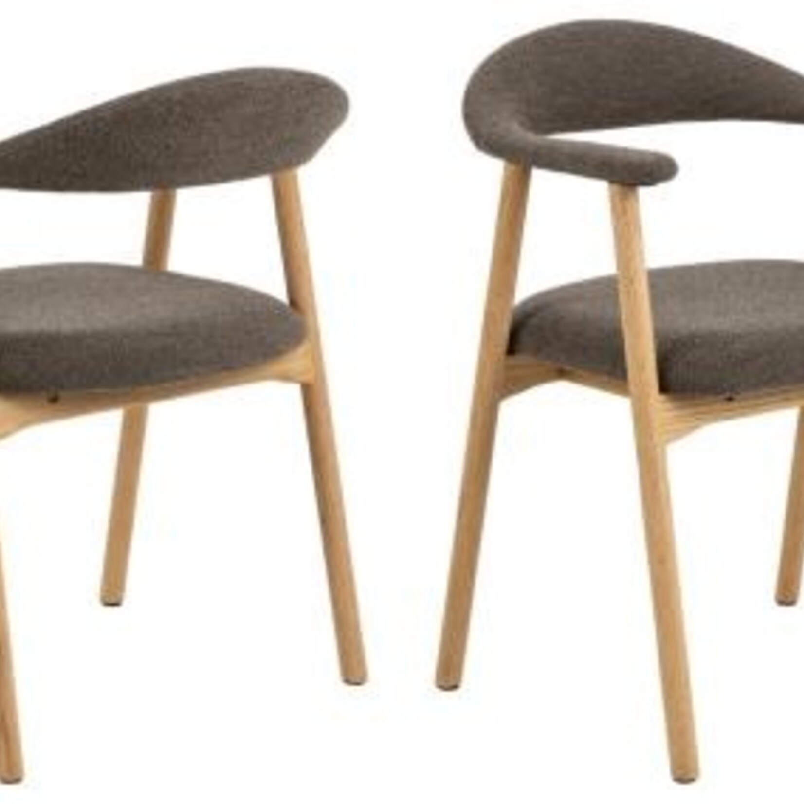 Addi eetkamerstoel met armleuning Taupe kleur