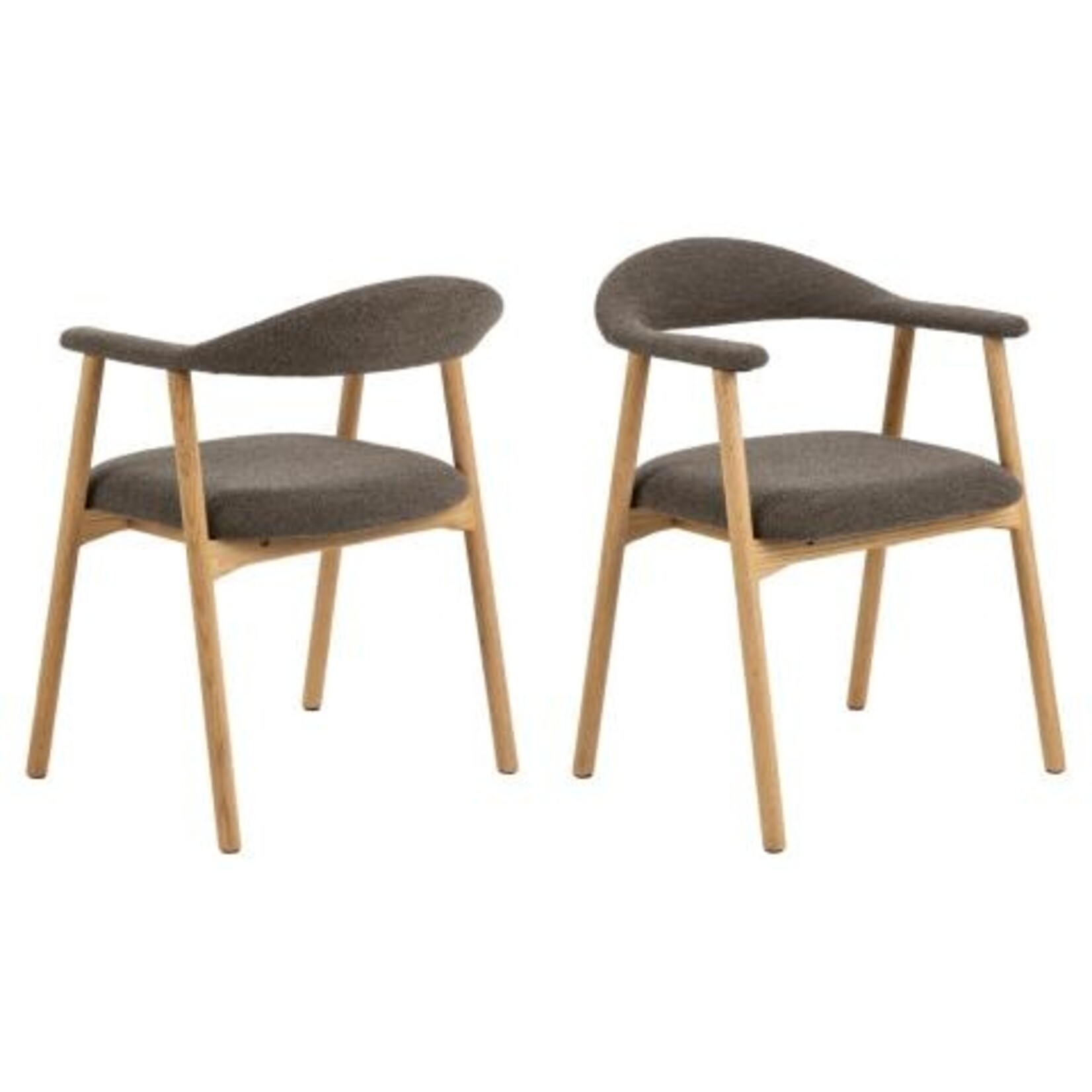 Addi eetkamerstoel met armleuning Taupe kleur