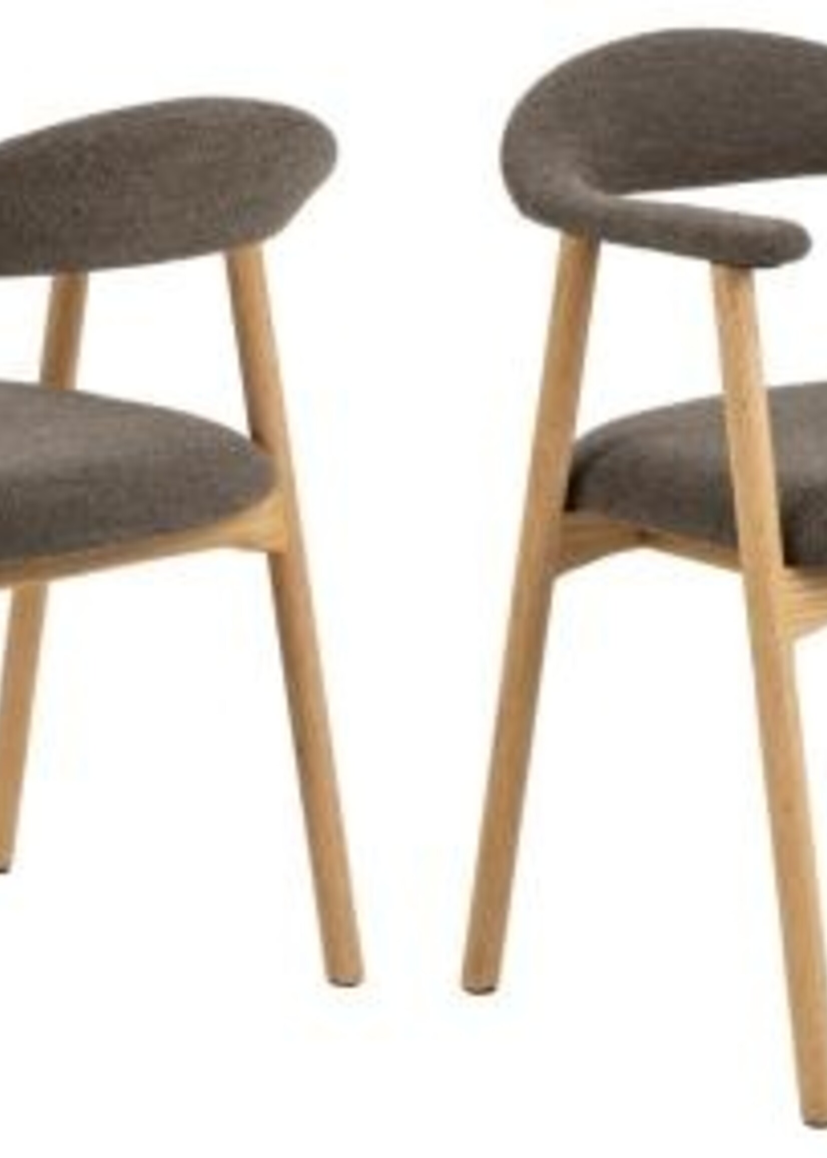 Addi eetkamerstoel met armleuning Taupe kleur