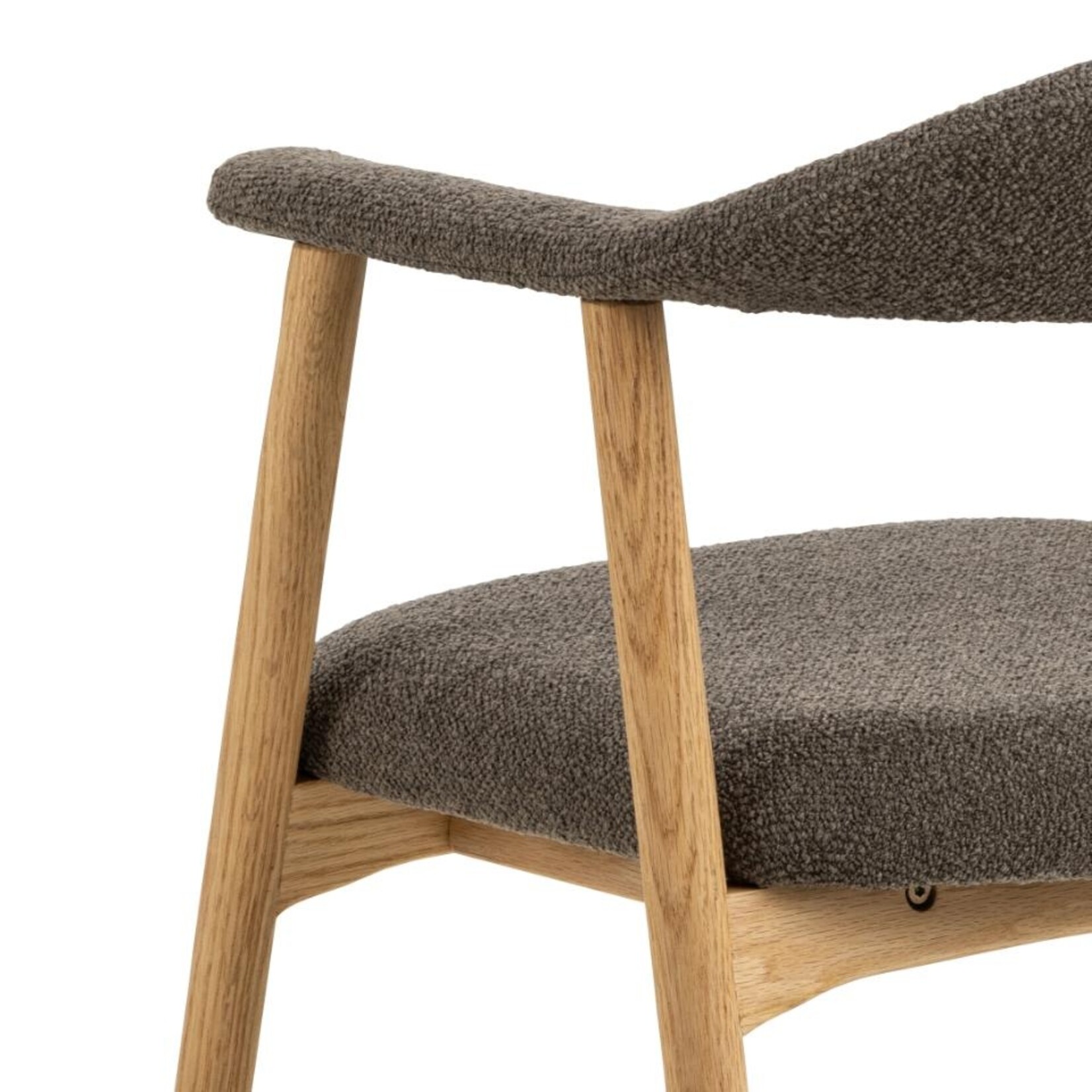 Addi eetkamerstoel met armleuning Taupe kleur