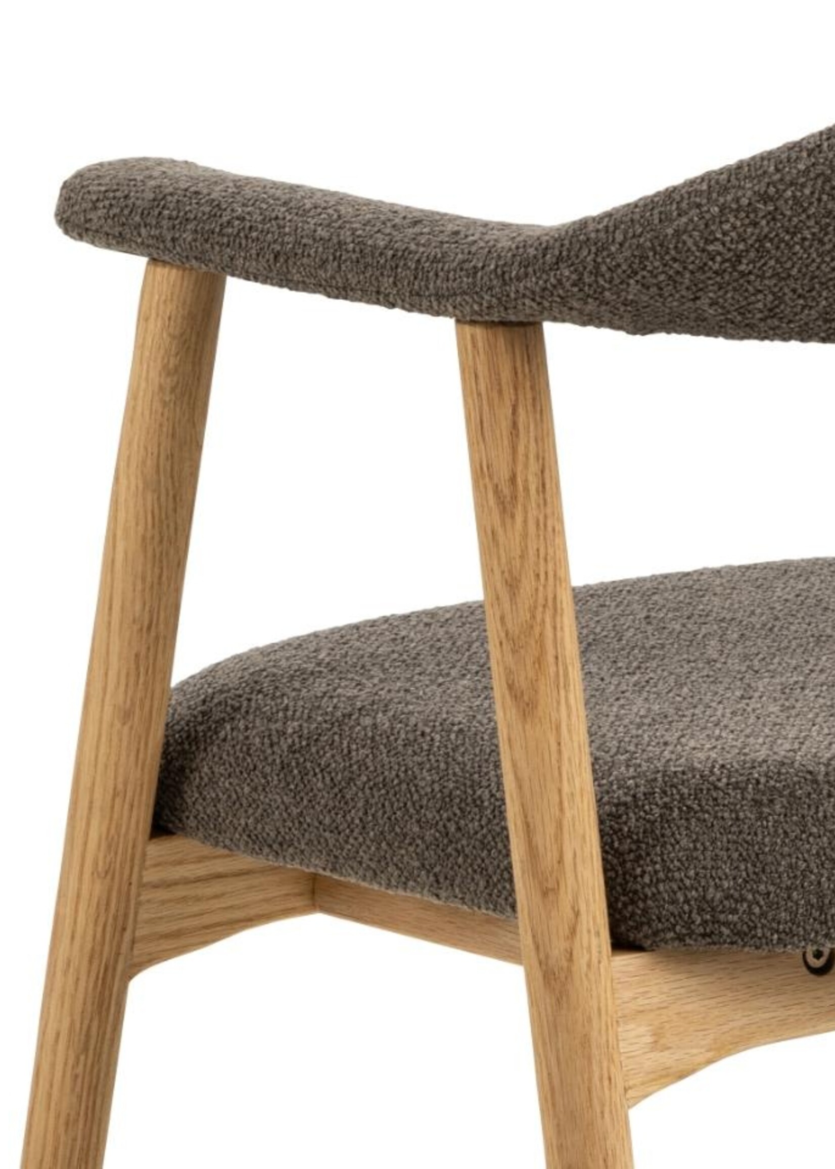 Addi eetkamerstoel met armleuning Taupe kleur