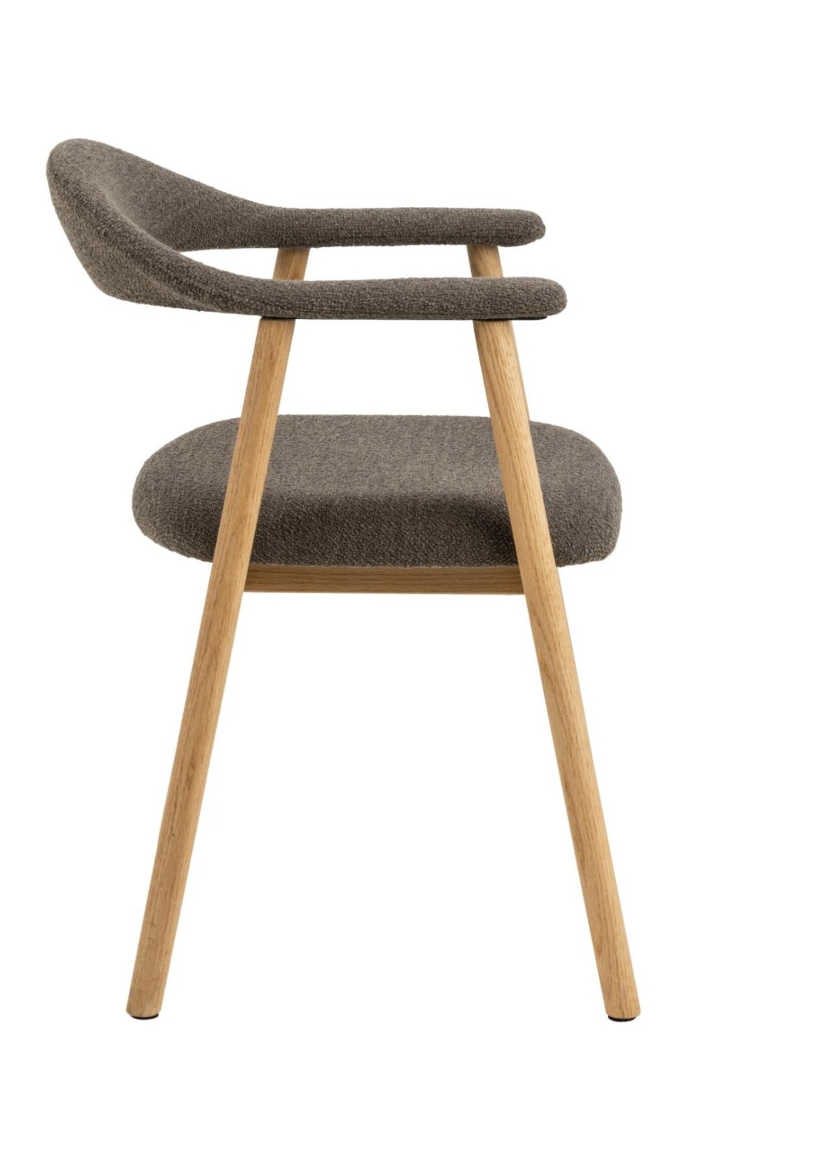 Addi eetkamerstoel met armleuning Taupe kleur