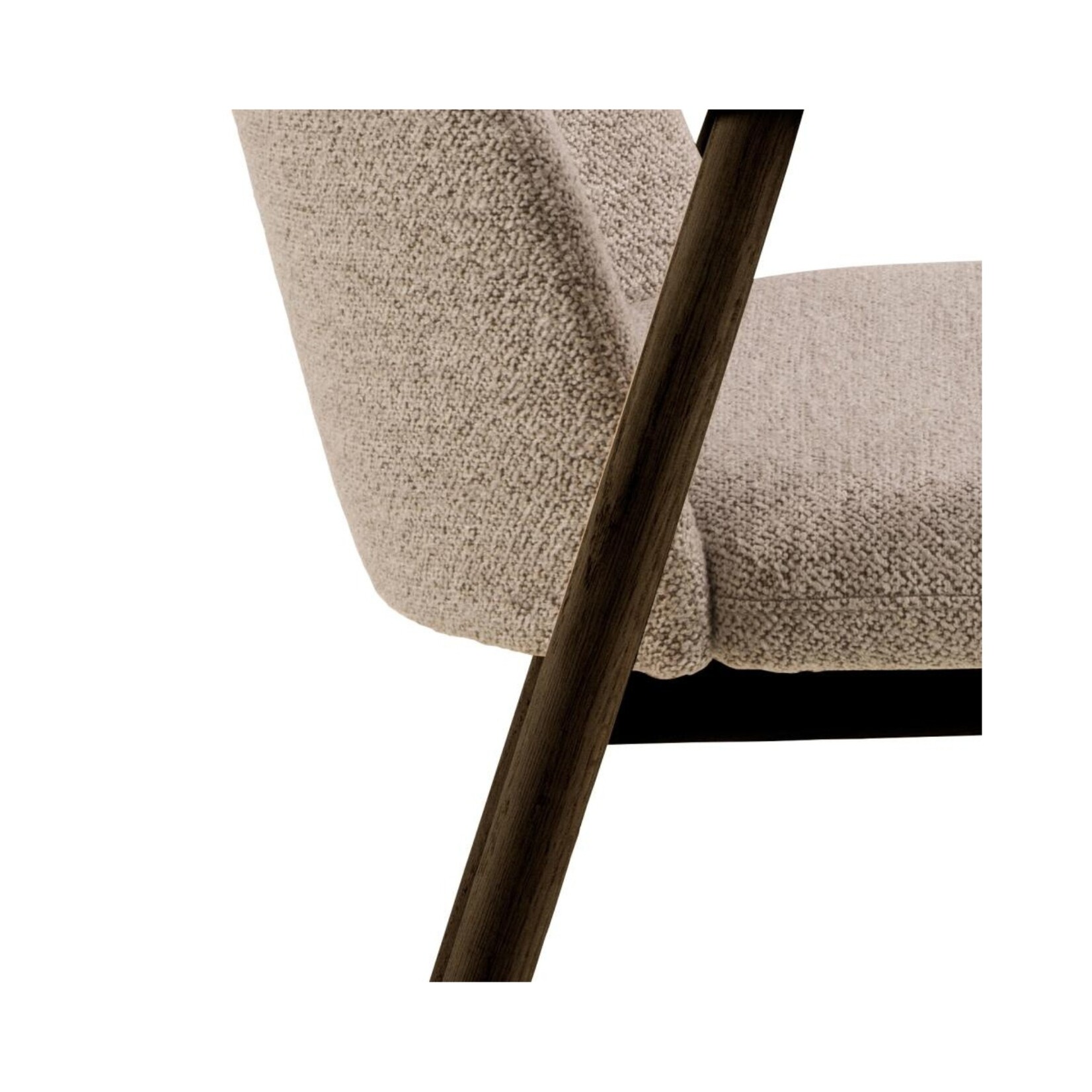 Leo eetkamerstoel met armleuning, stof Monza beige 60 FR, onderstel mat gerookt NC gelakt eiken