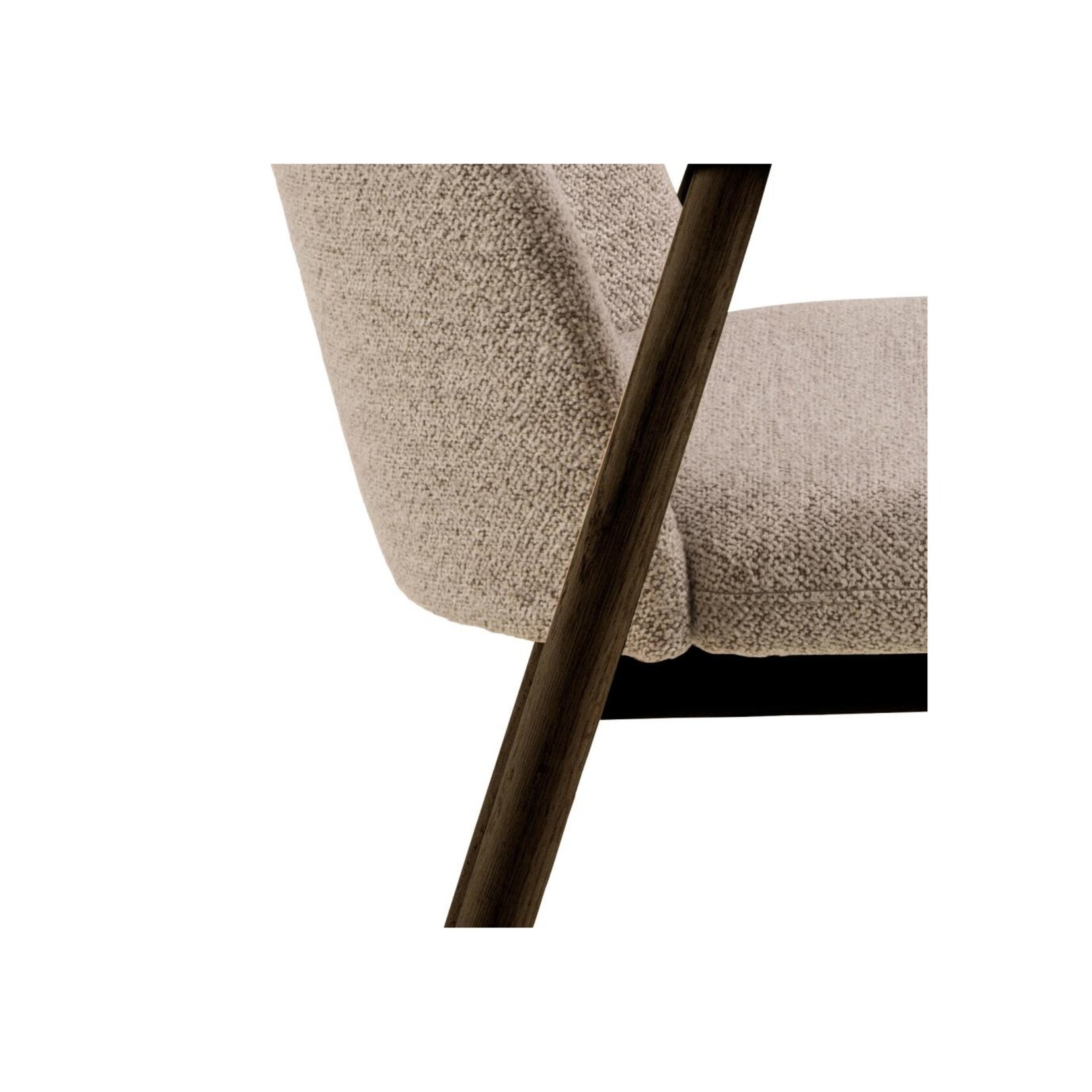 Leo eetkamerstoel met armleuning, stof Monza beige 60 FR, onderstel mat gerookt NC gelakt eiken