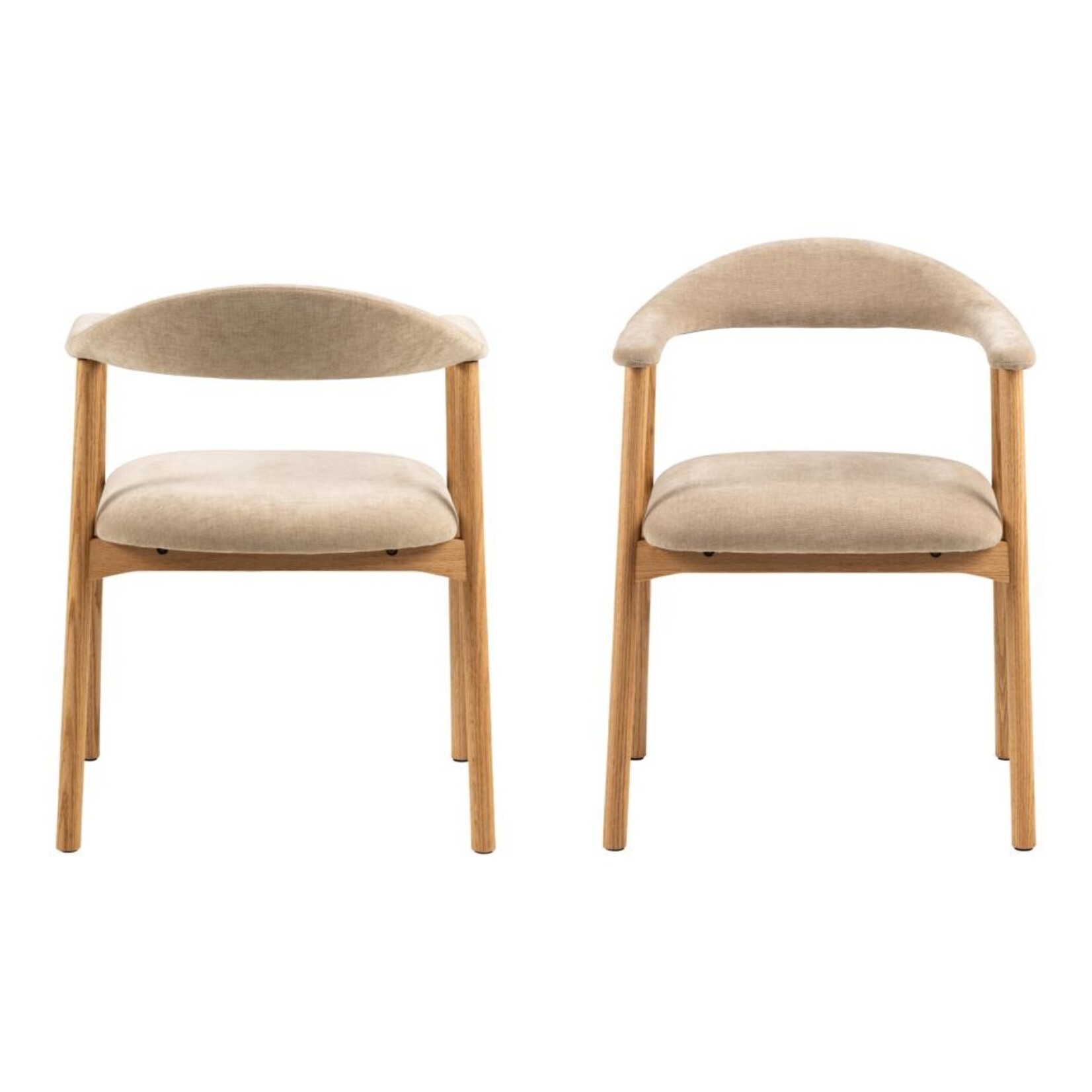 Addi Eiken eetkamerstoel met armleuning Beige