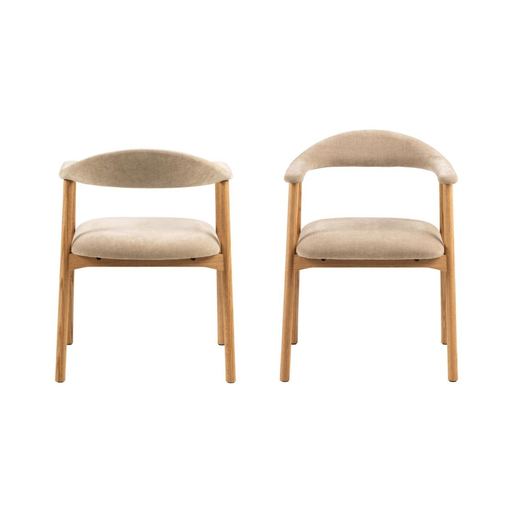 Addi Eiken eetkamerstoel met armleuning Beige