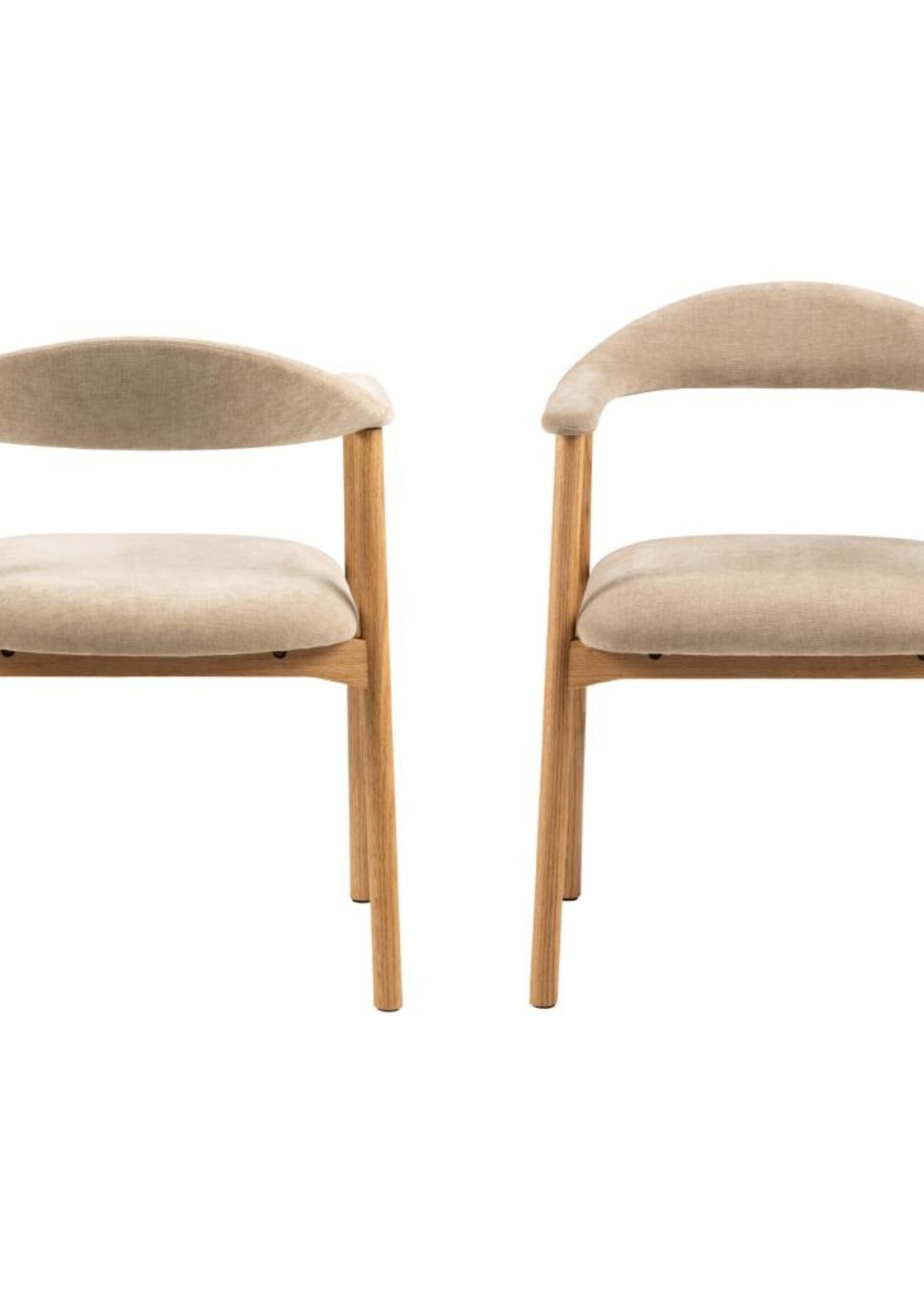 Addi Eiken eetkamerstoel met armleuning Beige