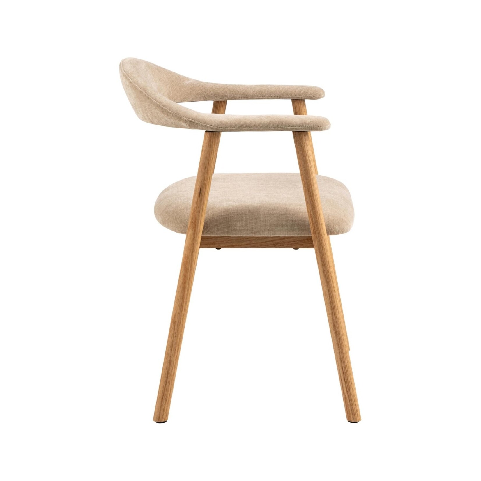 Addi Eiken eetkamerstoel met armleuning Beige