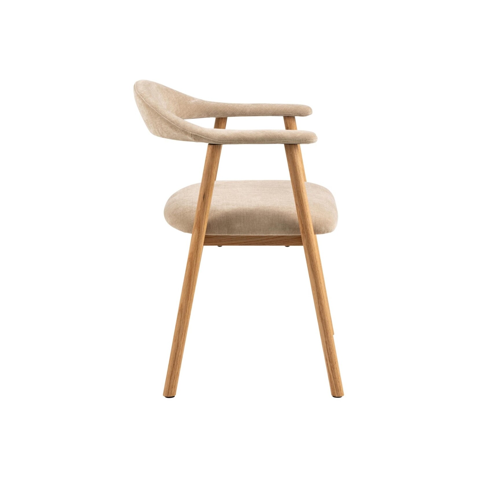 Addi Eiken eetkamerstoel met armleuning Beige